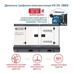 Дизельная трёхфазная электростанция KS 35-3BES №3