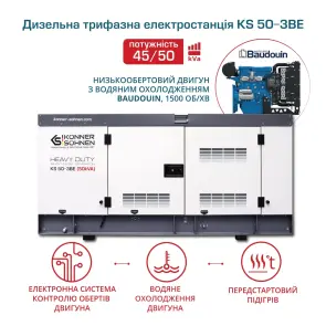 Дизельна трифазна електростанція KS 50-3BE №7