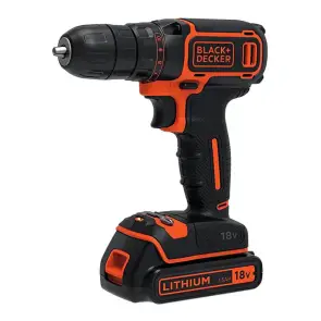 Дрель-шуруповерт аккумуляторный BLACK+DECKER BDCDC18KB №1