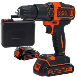 Дриль-шурупокрут акумуляторний ударний BLACK+DECKER BDCHD18KB №1