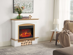 Електрокамін ArtiFlame Woodley AF23BS білий / дуб натуральний №7