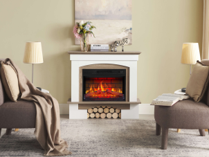 Електрокамін ArtiFlame Woodley AF23BS білий / дуб сірий №6