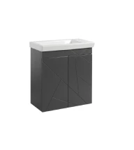 Тумба Аура Т-1 подвесная с умывальником Исик 60 графит