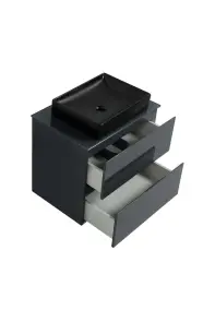 Тумба SANWEST GROUP VELMA 60 графит+столешница графит+чаша Грейс черная №2
