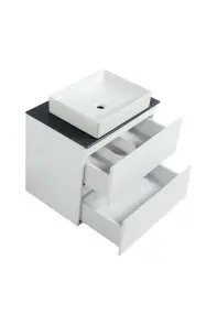 Тумба SANWEST GROUP VELMA 60 біла +стільниця графіт+чаша Грейс №2