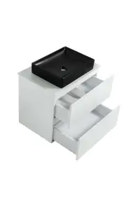 Тумба SANWEST GROUP VELMA 70 белая+столешница белая+чаша Грейс №2