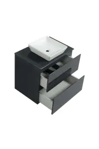 Тумба SANWEST GROUP VELMA 70 графит+столешница графит+чаша Адель №2