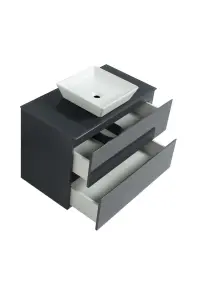 Тумба SANWEST GROUP VELMA 100 графит+столешница графит+чаша Адель №2