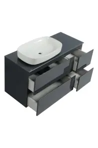 Тумба SANWEST GROUP VELMA 120 графіт +стільниця графіт+чаша Макс №2