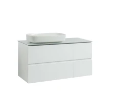 Тумба SANWEST GROUP VELMA 120 біла +стільниця біла +чаша Грейс купити