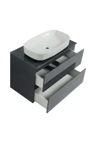 Тумба SANWEST GROUP VELMA 90 графіт +стільниця графіт+чаша Макс №2