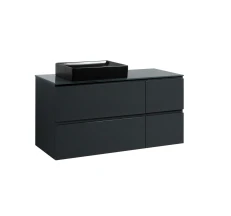 Тумба SANWEST GROUP VELMA 120 графит+столешница графит+чаша Грейс черная