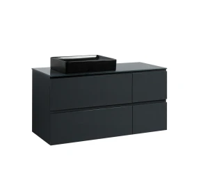 Тумба SANWEST GROUP VELMA 120 графіт +стільниця графіт+чаша Грейс чорна №1