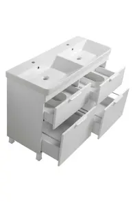 Тумба SANWEST GROUP Монако Т-8 Д с умывальником Оливер 120+ белые ручки №4