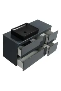 Тумба SANWEST GROUP VELMA 120 графіт +стільниця графіт+чаша Грейс чорна №5