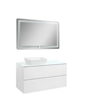 Комплект Вельма 120 белый (тумба +LED зеркало)