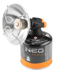 Обогреватель газовый туристический Neo Tools, 92г/час, картриджный, регулятор, пьезоподжиг, черный №11