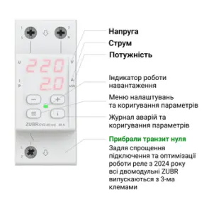 Реле напряжения с контролем тока ZUBR CV2-32 red №2