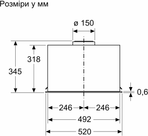 Витяжка Bosch вбудована, 52см, 570м.куб/год, нерж №8