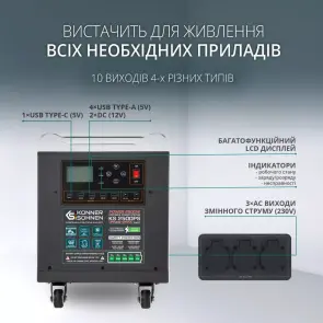 Зарядная станция Konner&Sohnen KS 2500PS (2560 Вт·ч / 2500 Вт) №14