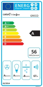 Вытяжка наклонная Cata&Can Roca, 80см, 1400м.куб/час, Greco 80 wh, белый №4