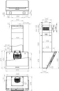 Витяжка Gorenje похила, 60см, 650м.куб/год, білий №5