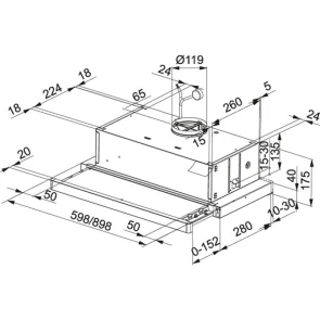 Витяжка Franke телескопічна, 90см, 702м.куб/год, Flexa FTC912XSLED1, нерж №3