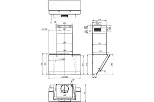 Вытяжка Gorenje наклонная, 60см, 639м.куб/час, черный №3