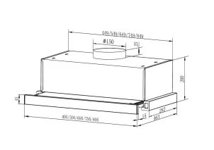 Витяжка Faber телескопічна, 60см, 580м.куб/год, TLSC X A60 2LS, нерж №10