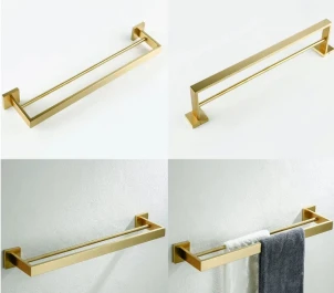 Вішалка подвійна для рушника REA ERLO 02 BRUSHED GOLD №4