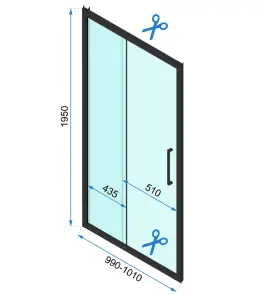 Душова кабіна REA RAPID SLIDE 90x100 BLACK №6