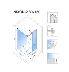 Душова кабіна REA NIXON 80х150 L CHROME №2