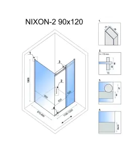 Душова кабіна REA NIXON 90х120 L CHROME №2