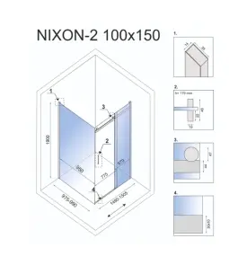 Душова кабіна REA NIXON 100х150 L CHROME №2