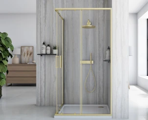 Душова кабіна REA CITY 80х100 BRUSHED GOLD №3