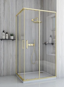 Душова кабіна REA CITY 80х100 BRUSHED GOLD №4