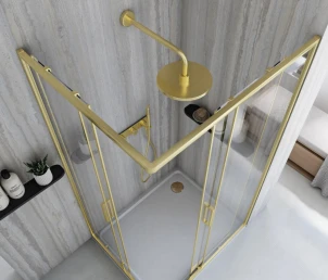 Душова кабіна REA CITY 80х100 BRUSHED GOLD №5