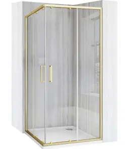 Душова кабіна REA CITY 90х90 BRUSHED GOLD №1
