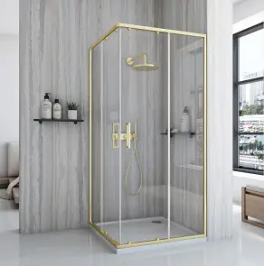 Душова кабіна REA CITY 90х90 BRUSHED GOLD №2