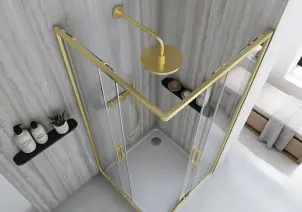 Душова кабіна REA CITY 90х90 BRUSHED GOLD №3
