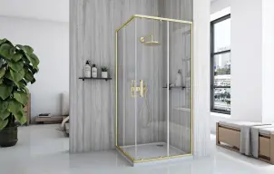 Душова кабіна REA CITY 90х90 BRUSHED GOLD №6