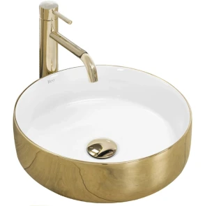Умивальник (раковина) REA SAMI GOLD WHITE накладний №1