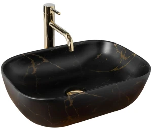 Умивальник (раковина) REA BELINDA BLACK MARBLE MATТ накладний №1