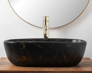 Умивальник (раковина) REA BELINDA BLACK MARBLE MATТ накладний №3