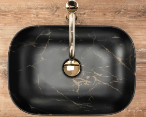 Умивальник (раковина) REA BELINDA BLACK MARBLE MATТ накладний №4