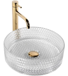 Умывальник (раковина) REA CRISTAL TRANSPARENT накладной №1