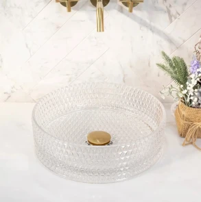 Умывальник (раковина) REA CRISTAL TRANSPARENT накладной №2