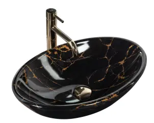 Умивальник (раковина) REA PAMELA BLACK MARBLE SHINY накладний №1