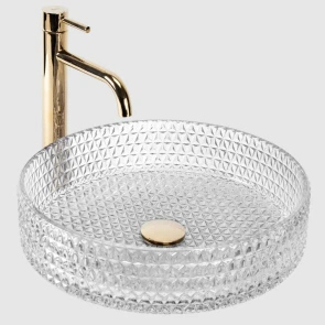 Умивальник (раковина) REA CRISTAL 39 TRANSPARENT накладний №1