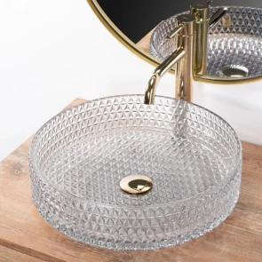 Умивальник (раковина) REA CRISTAL 39 TRANSPARENT накладний №4